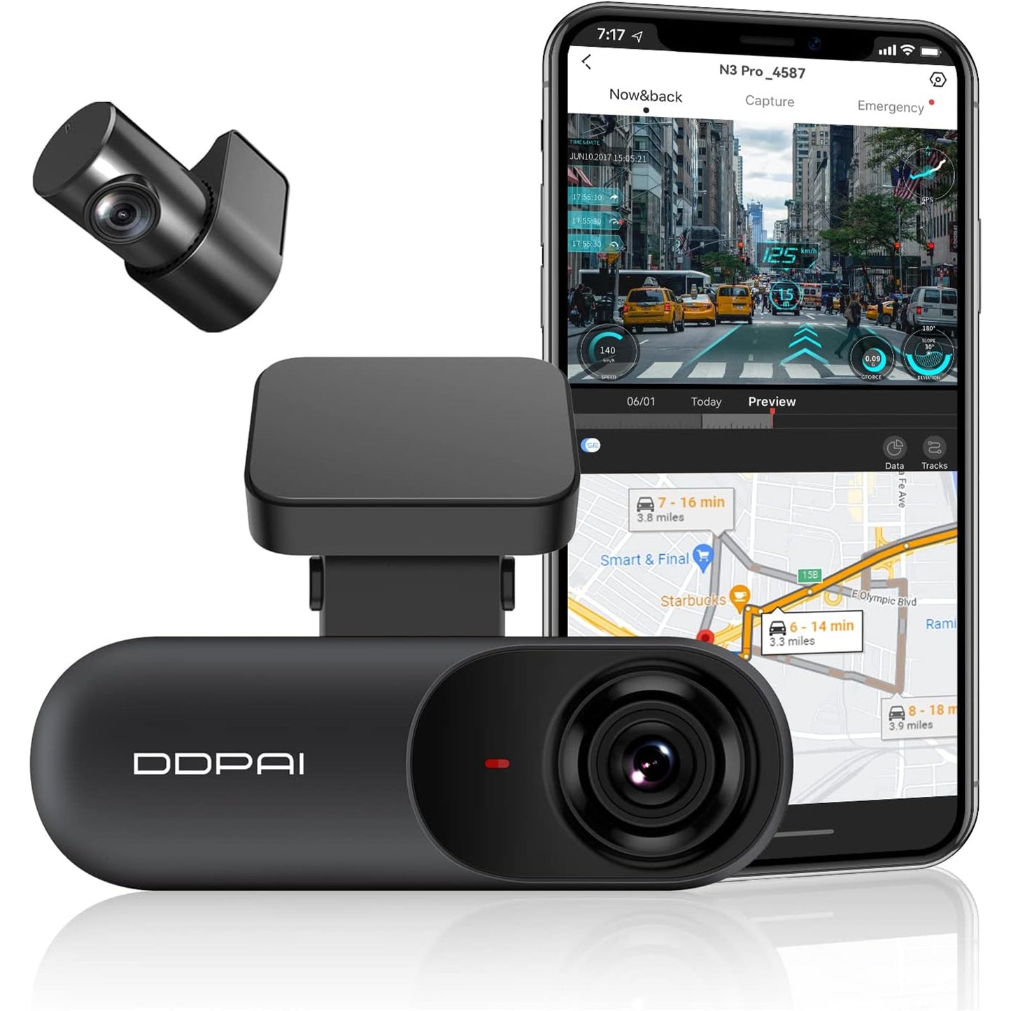 DDPAI Mola N3 Pro Dash Camera Driving Vehicle Cam Wifi Smart Connect Car Recorder 1600P HD - Supersell