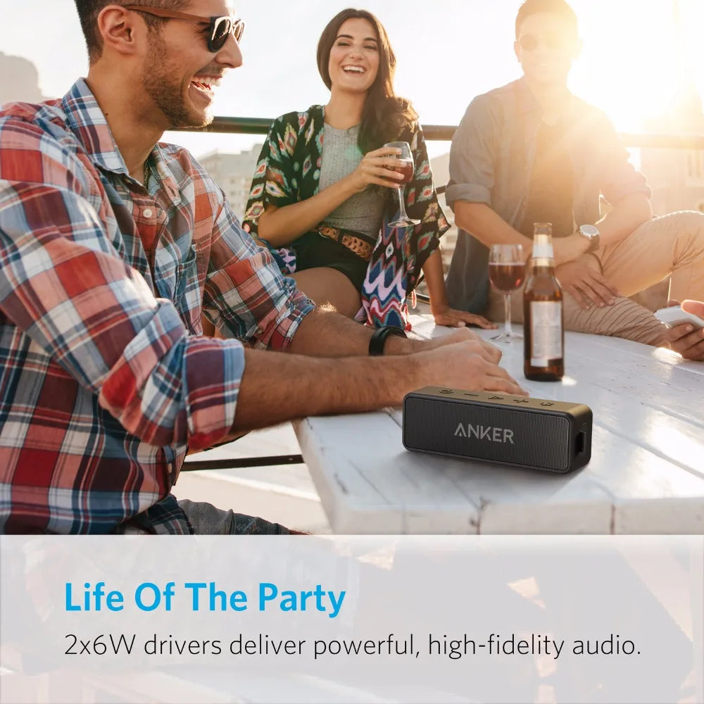 Anker Soundcore 2 Portable Wireless Bluetooth Speaker Better Bass 24-Hour Playtime 66ft Bluetooth Range IPX7 Water Resistance - Supersell