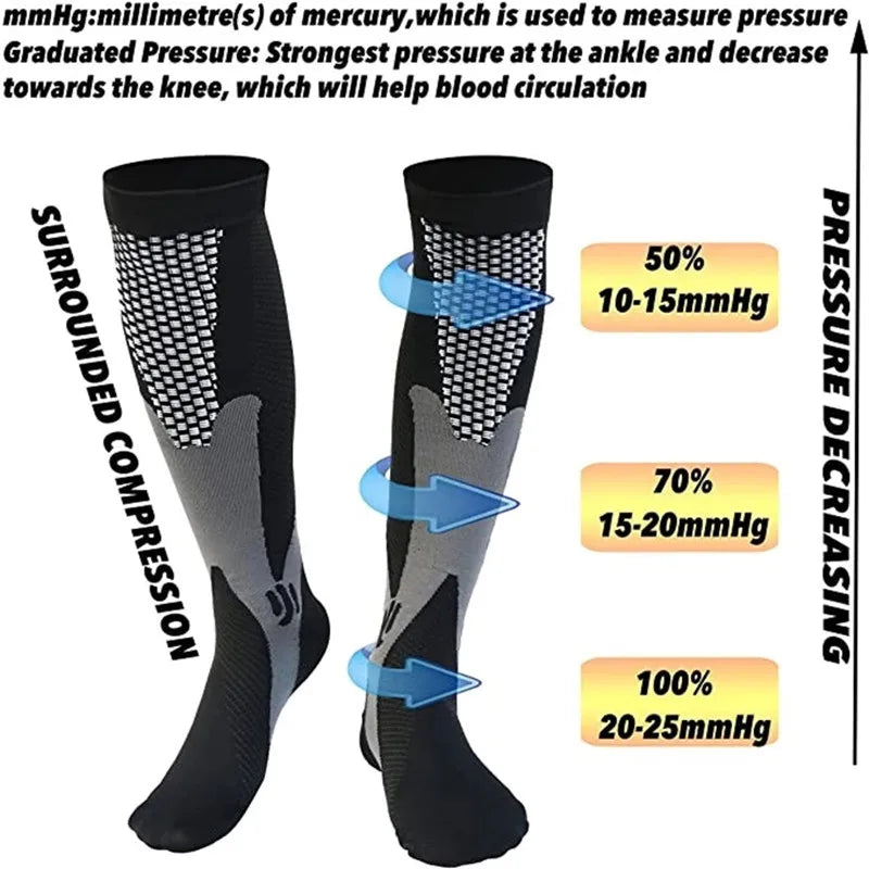 Compression Socks Medical Varicose Veins Nylon Medical Nursing Stockings Fit For Sports Black compression Socks For Anti Fatigue - Supersell