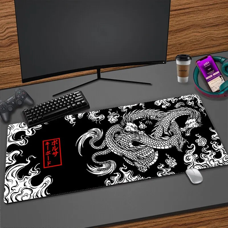 Japanese Dragon Large Gaming Mousepad XXL Keyboard Gamer Mouse Pad on The Table Speed Desk Mat Anime 900x400 700X300 Mouse Mats - Supersell 