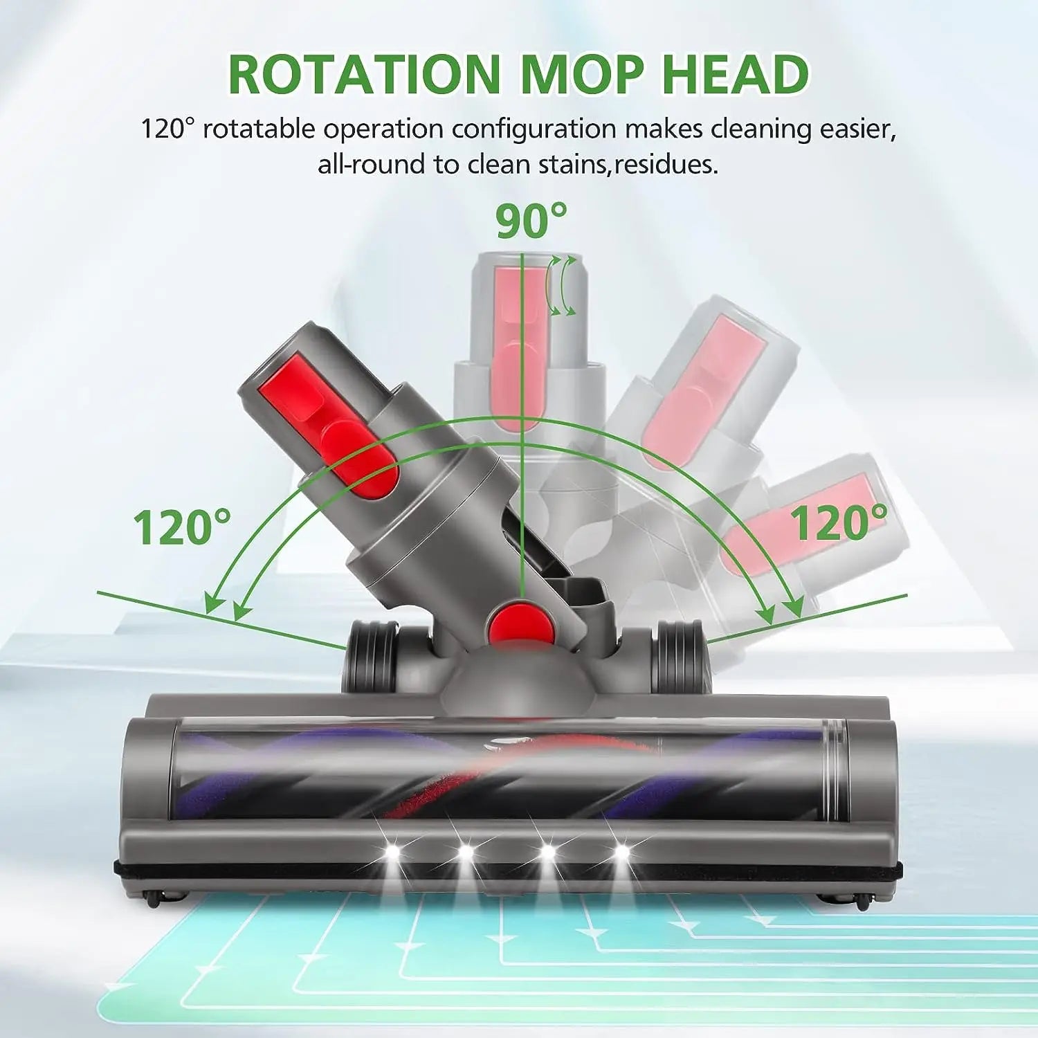 Roller Brush Head Replacement for Dyson V7 V8 V10 V11 V15 Cordless Vacuum Cleaner Quick-Release Motorhead with LED Headlight - Supersell