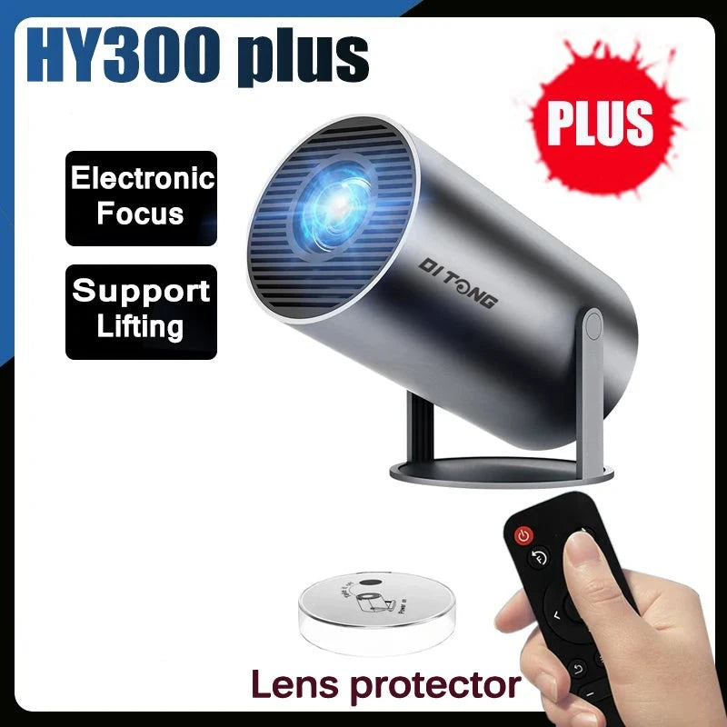 DITONG HY300 Plus HD Projector portable 4K 1280x720P Android 11 Wifi6 LED Video Home Theater Cinema Phone mini Protector Movie - Supersell