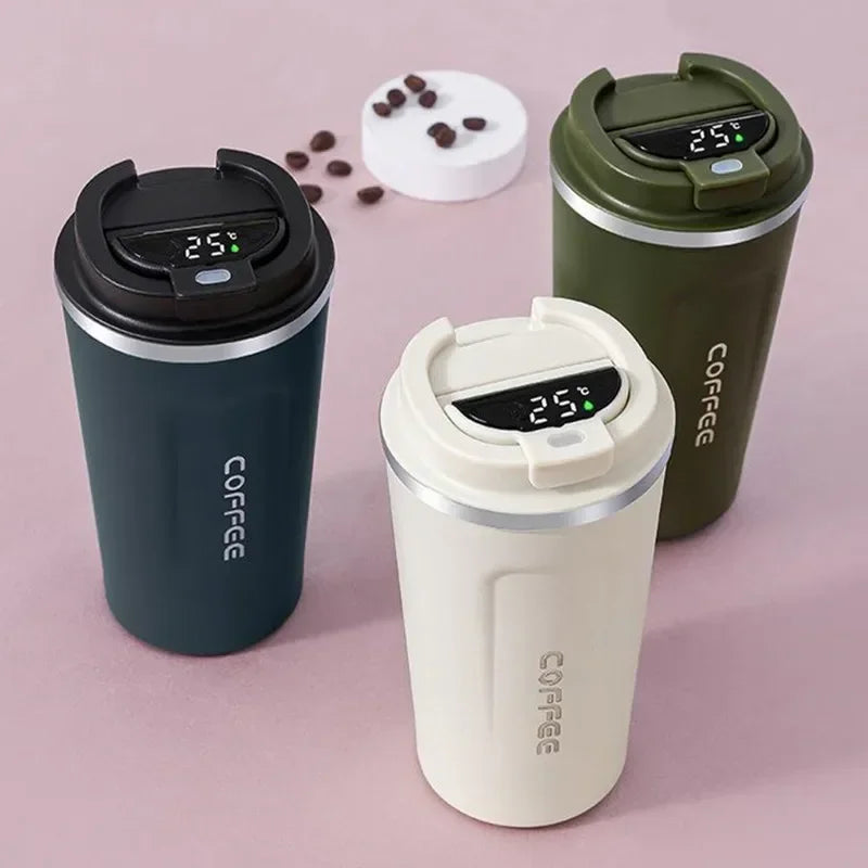 510ml Thermos Coffee Mug Stainless Steel Coffee Cup Temperature Display - Supersell