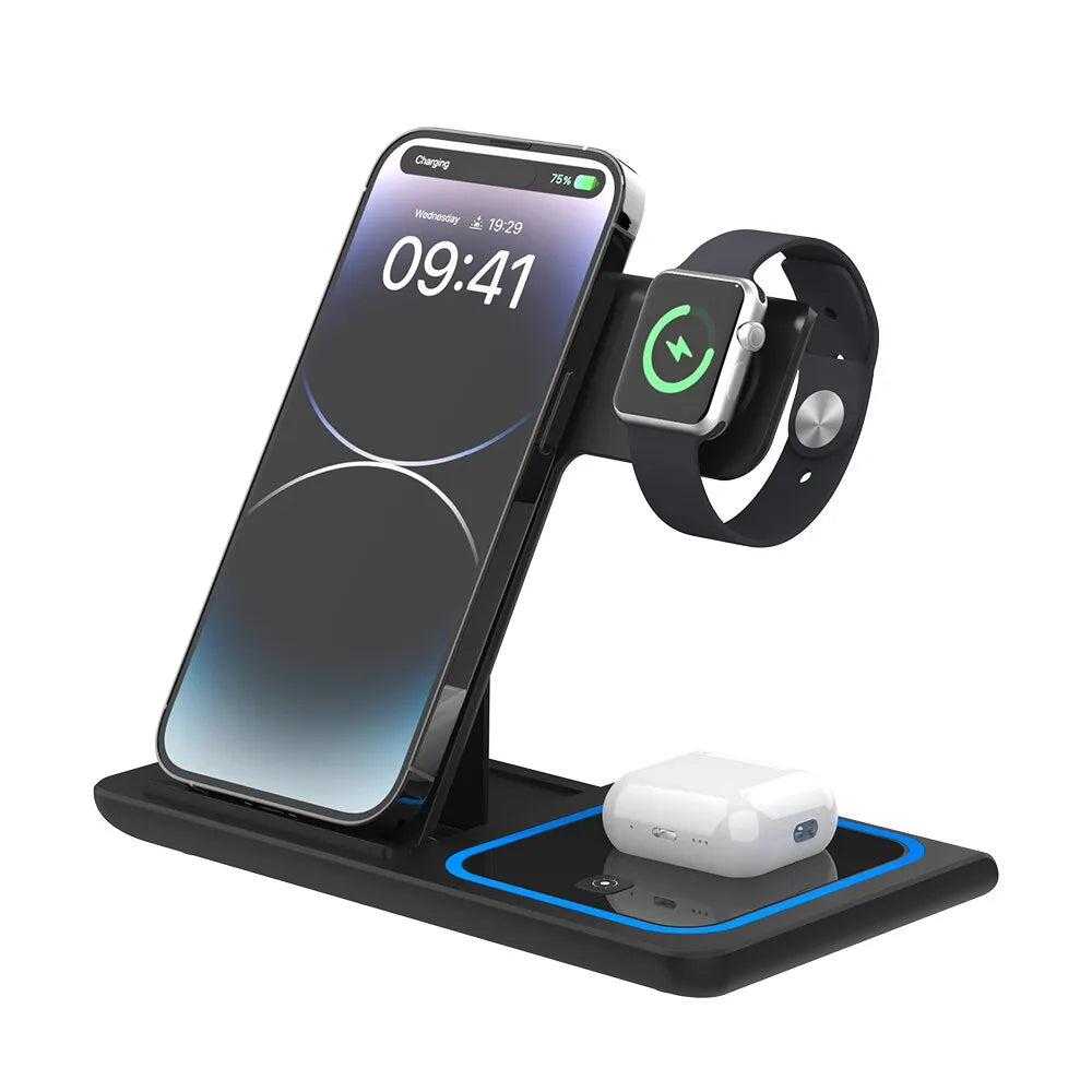 3 In 1 Wireless Charger Foldable Charging Station - Supersell