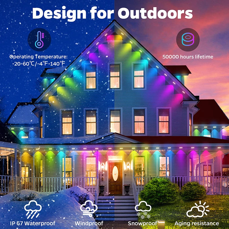 Permanent Outdoor LED Lights Waterproof Alternative for Eufy Lights