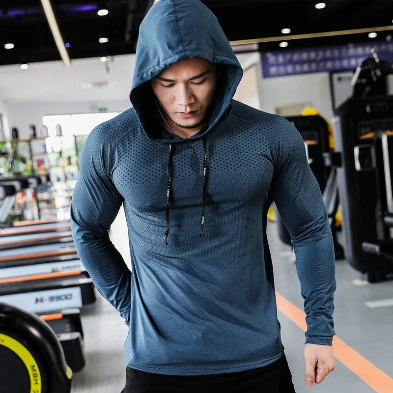 Mens Fitness Tracksuit Running Sport Hoodie - Supersell