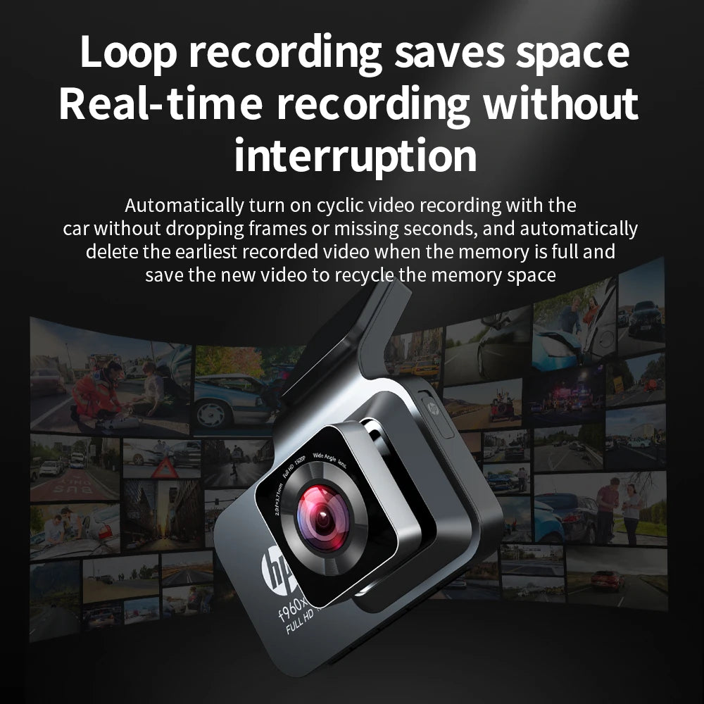 HP Car Recorder HD Night Vision 1296P Car WiFi Car DVR Video Loop Video Parking Monitoring - Supersell