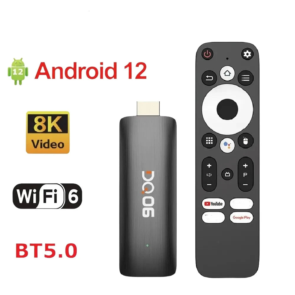 Mini TV Stick Android12 Allwinner DQ06 ATV H618 Quad Core Cortex A53 Support 8K Video 4K Wifi6 BT Remote Smart TV Box - Supersell