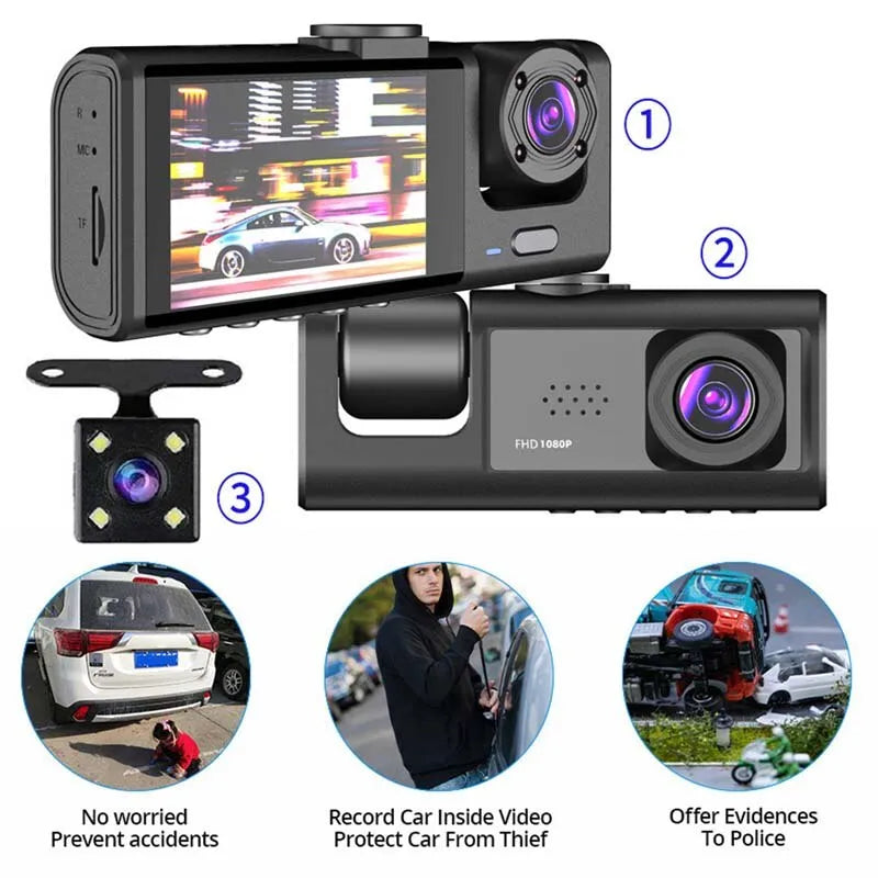 Dash Cam (Front, Rear, Inside) 3 Cameras - Supersell